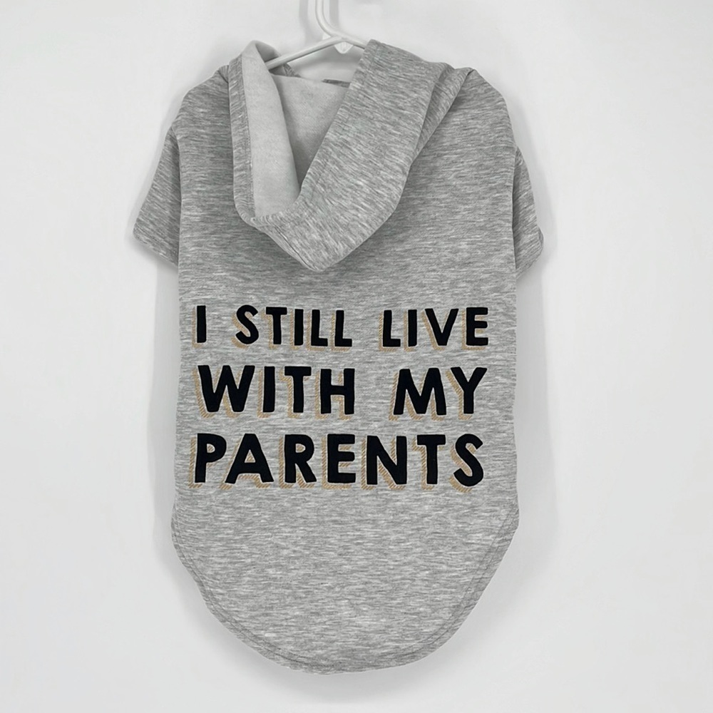 Stylish Gray Dog Hoodie, Sweatshirt, Coat with Fun Print